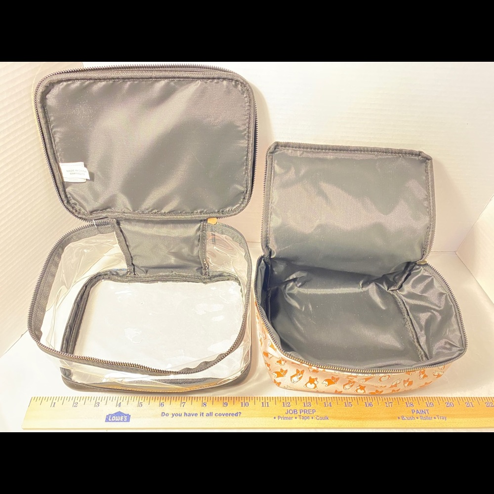 Corgi Butt Nesting 2-in-1 Zip Up Makeup Bags NWT